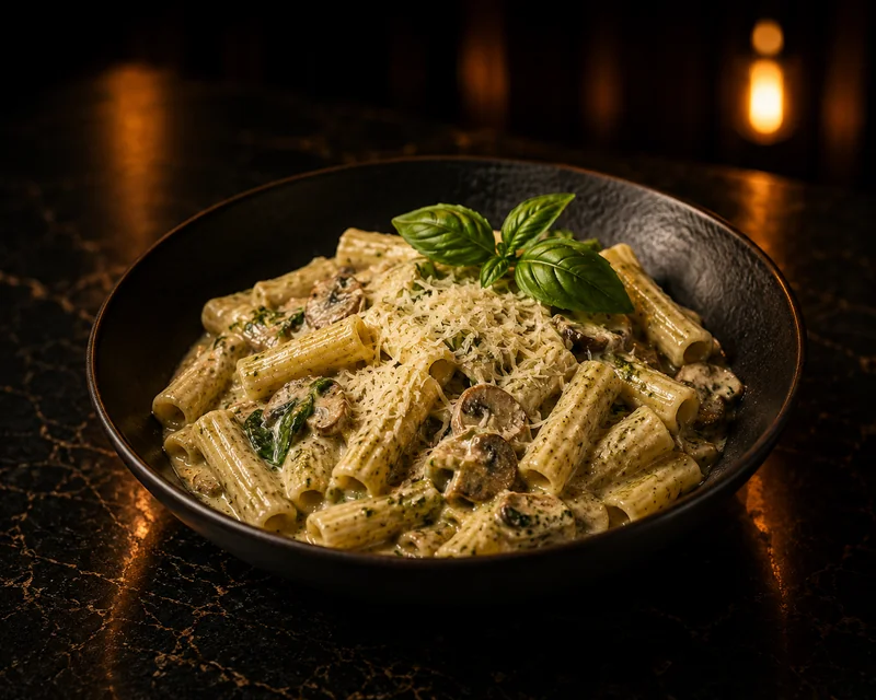 Kremalı Pesto Soslu Tortiglioni